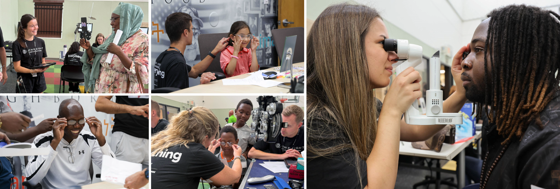 Patients receive eye screenings and exams at OneSight Vision Clinic.