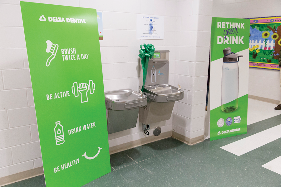 Delta Dental of Iowa’s Rethink Your Drink has provided water bottle filling stations to 394 schools 