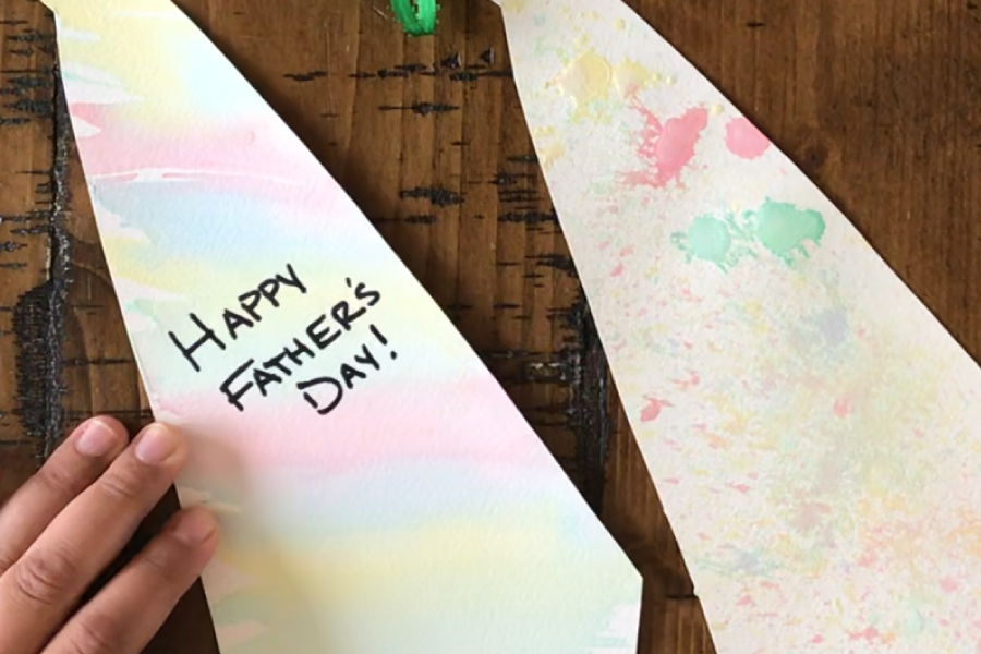 This Father’s Day craft tutorial uses common household items like baking soda, paper, food coloring 