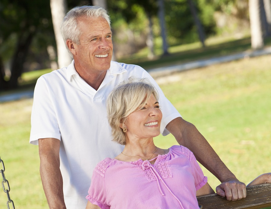 Older couple in park