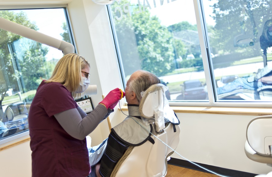 Patient getting dental work