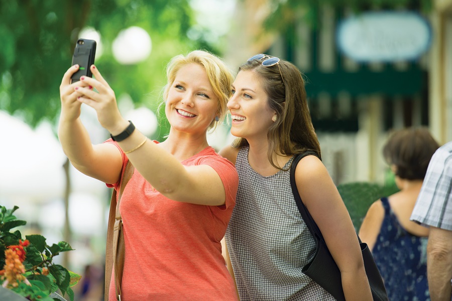 two friends taking a selfie
