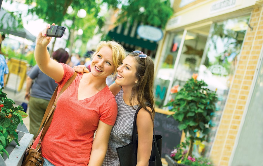 Two girls taking a selfie