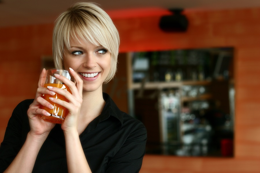 lady drinking a coffee