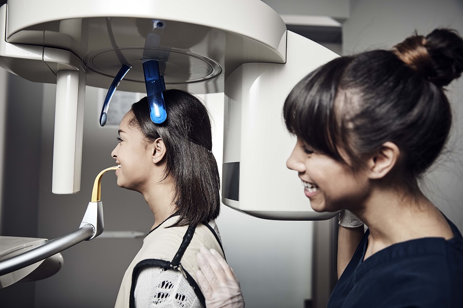 Woman getting her dental check up