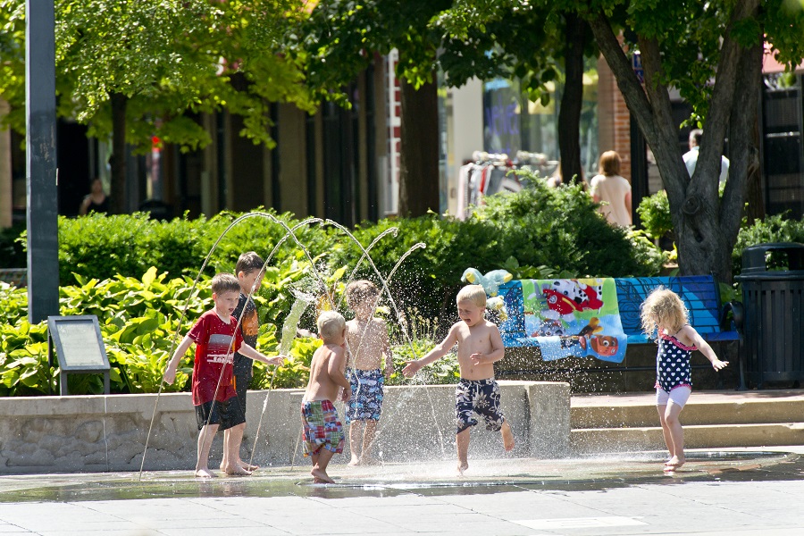 Kids playing in water