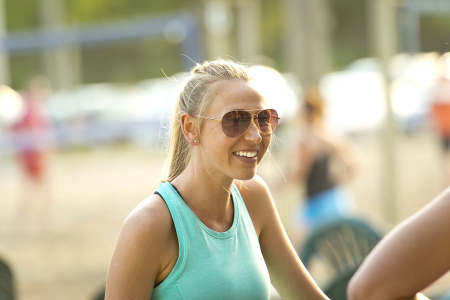 Athlete smiling