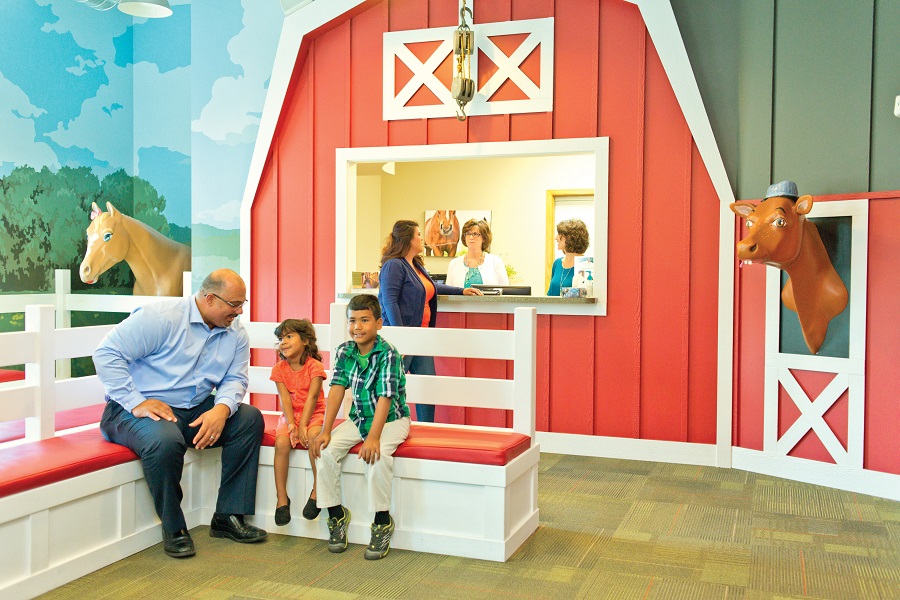 Really cool dentist waiting area