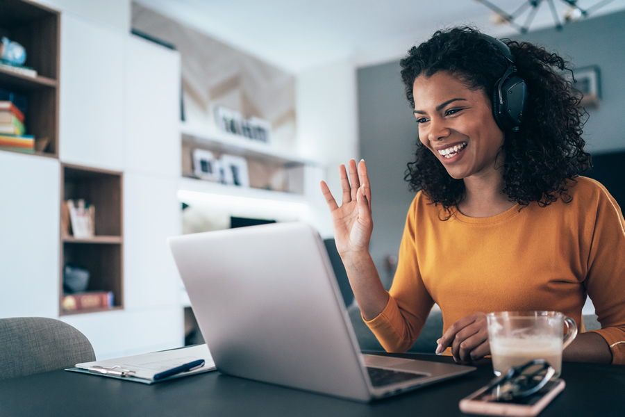 woman working from home