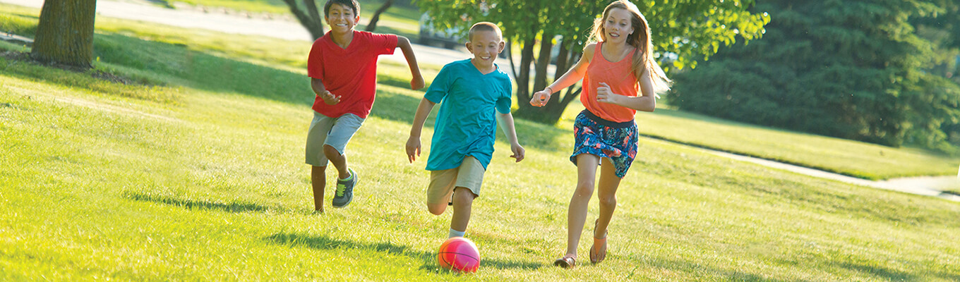 Kids playing soccer