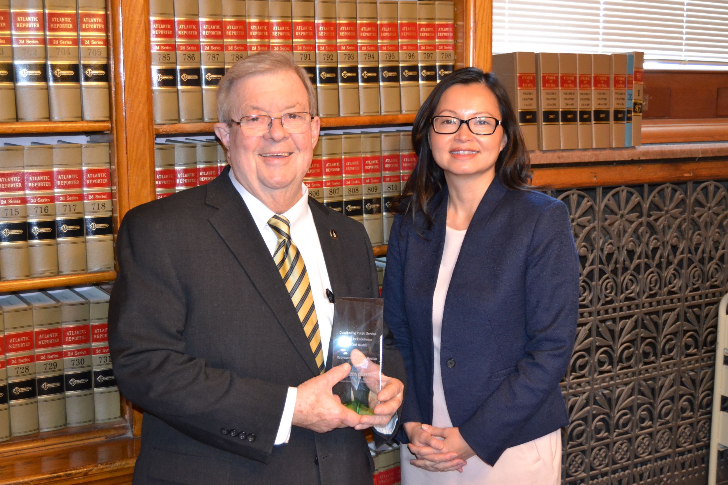 Rep. David Heaton and Lynh Patterson with Delta Dental of Iowa